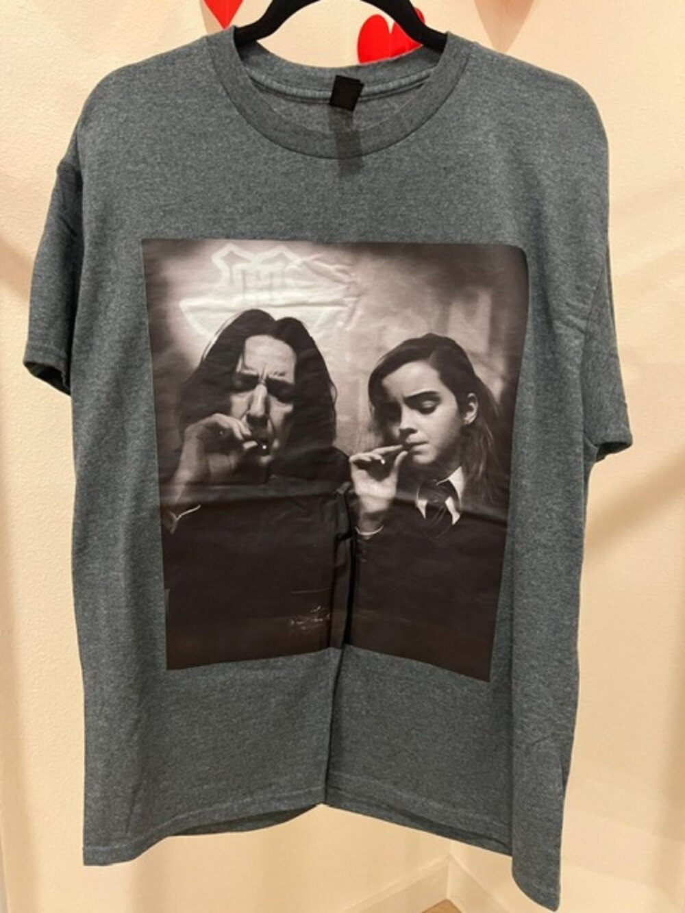 Harry Potter: Severus Snape & Hermione Graphic T-Shirt Gray Size L